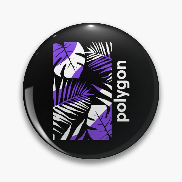 Item preview, Polygon MATIC Crypto Altcoin - Purple White Palm Leaves designed and sold by CryptoMoods.