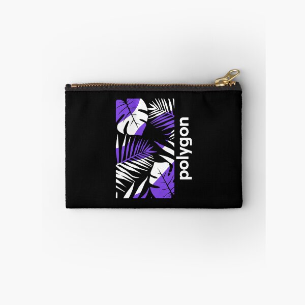 Item preview, Polygon MATIC Crypto Altcoin - Purple White Palm Leaves designed and sold by CryptoMoods.