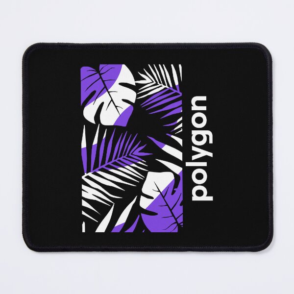 Item preview, Polygon MATIC Crypto Altcoin - Purple White Palm Leaves designed and sold by CryptoMoods.