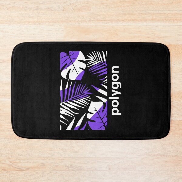 Item preview, Polygon MATIC Crypto Altcoin - Purple White Palm Leaves designed and sold by CryptoMoods.