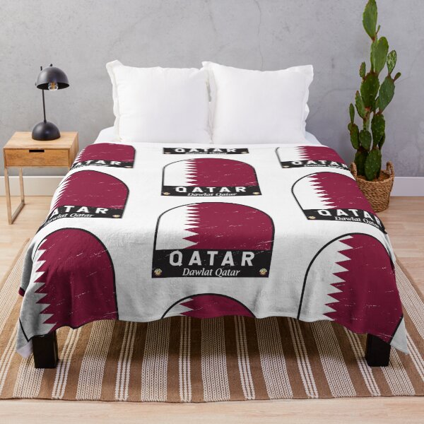 Item preview, Qatar Flag Emblem Distressed Vintage designed and sold by KrisSidDesigns.