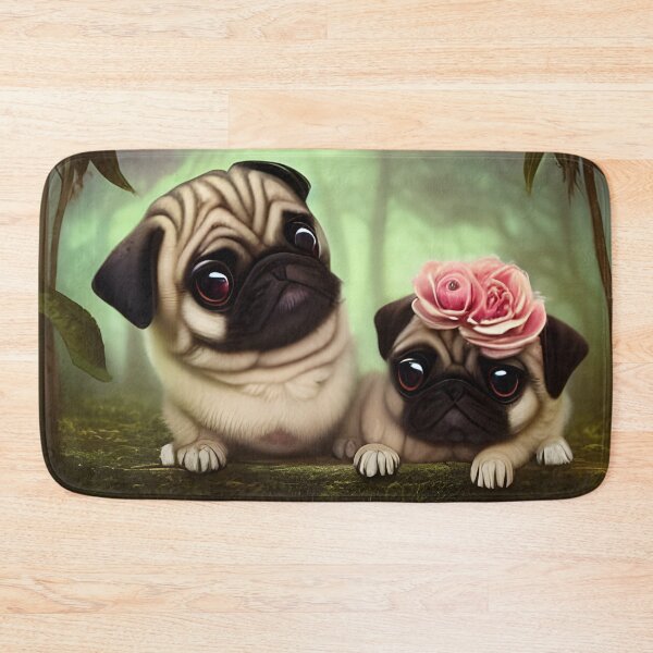 Item preview, Pug couple in Wonderland designed and sold by kosmicfairytale.