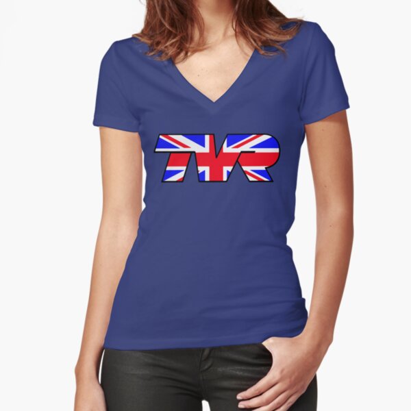 TVR Logo Union Jack Fitted V-Neck T-Shirt