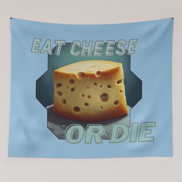 Item preview, Blue Cute Eat Cheese or Die designed and sold by TheCreativeFab.