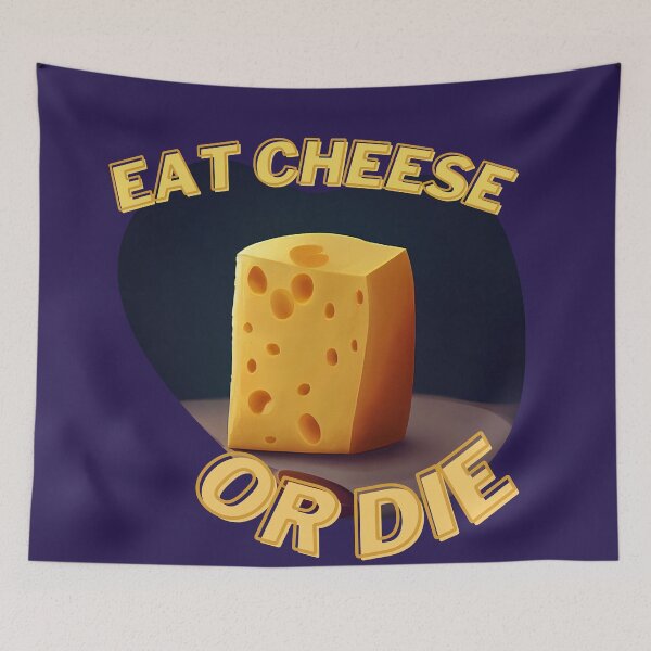 Item preview, Yellow Cute Eat Cheese or Die designed and sold by TheCreativeFab.