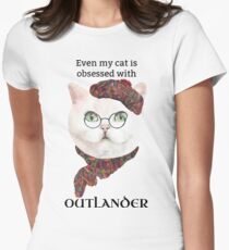 Lustige Outlander Katze Tailliertes T-Shirt für Frauen