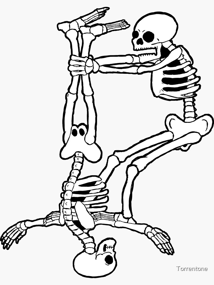 "Spooky Scary Skeleton Pogo" Sticker for Sale by Torrentone Redbubble