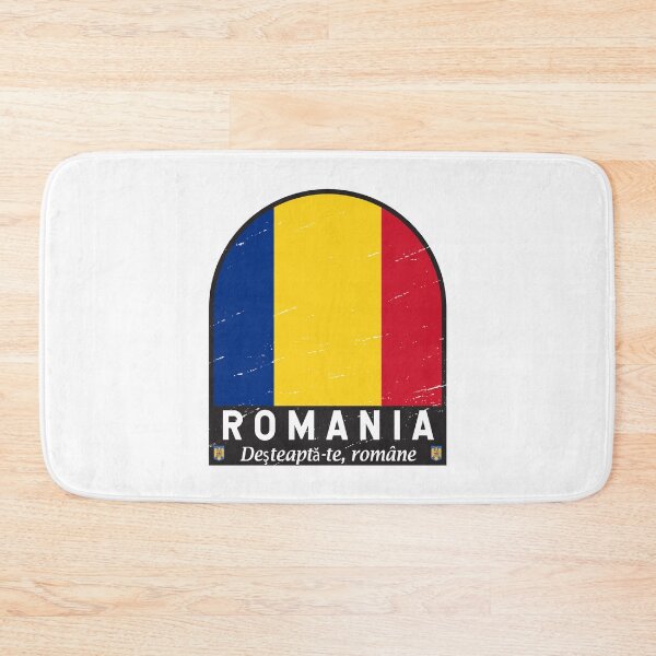 Item preview, Romania Flag Emblem Distressed Vintage designed and sold by KrisSidDesigns.