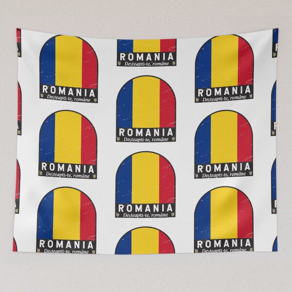 Item preview, Romania Flag Emblem Distressed Vintage designed and sold by KrisSidDesigns.