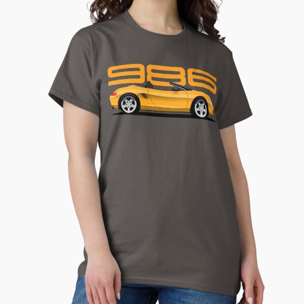 Aperçu de l'œuvre Porsche 986 Boxster illustration classique Jaune créée et vendue par blackdogshop.