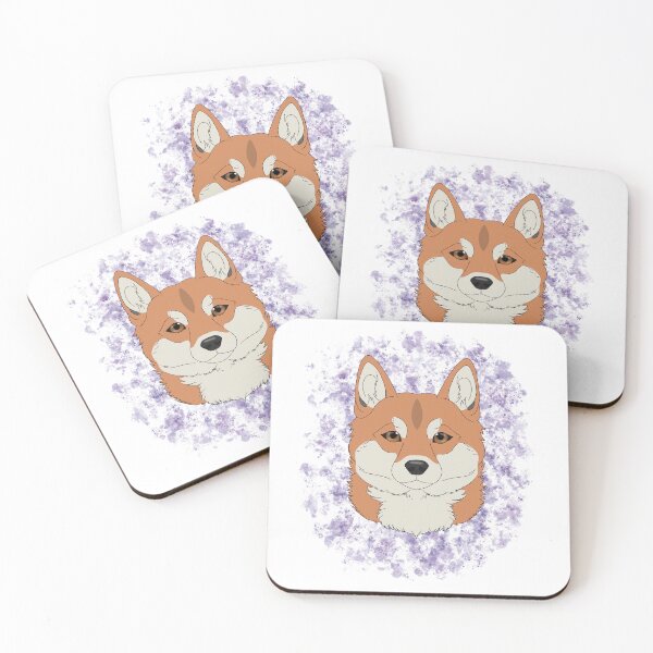 Item preview, Shiba Inu Red with watercolour designed and sold by Cynthiaetal.