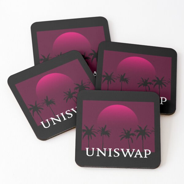 Item preview, Uniswap UNI Crypto Altcoin - Summer Sunset with Palm Trees designed and sold by CryptoMoods.