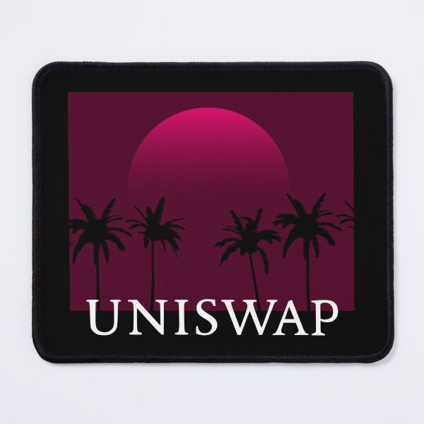 Item preview, Uniswap UNI Crypto Altcoin - Summer Sunset with Palm Trees designed and sold by CryptoMoods.