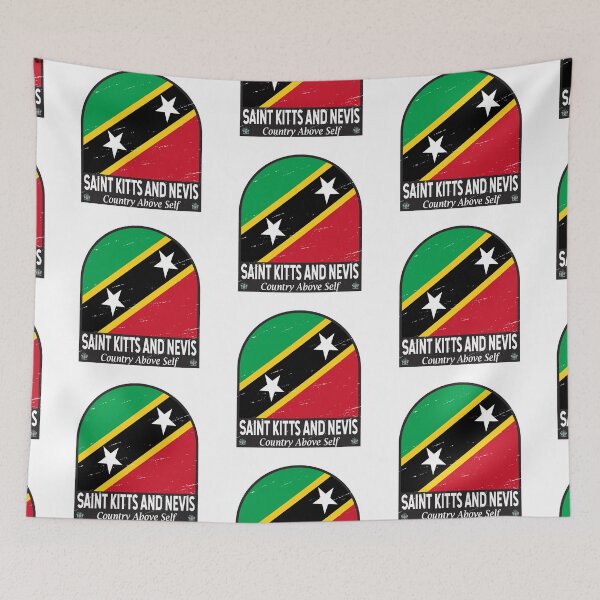 Item preview, Saint Kitts and Nevis Flag Emblem Distressed Vintage designed and sold by KrisSidDesigns.