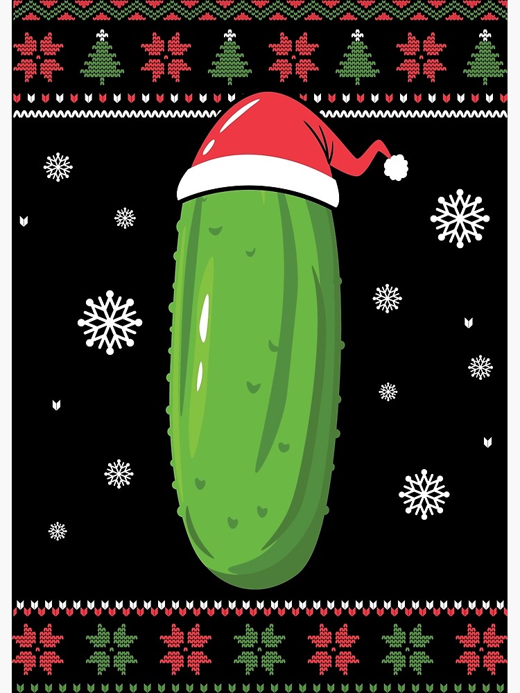 Christmas Pickle Ugly Sweater Greeting Card for Sale by netdota Redbubble