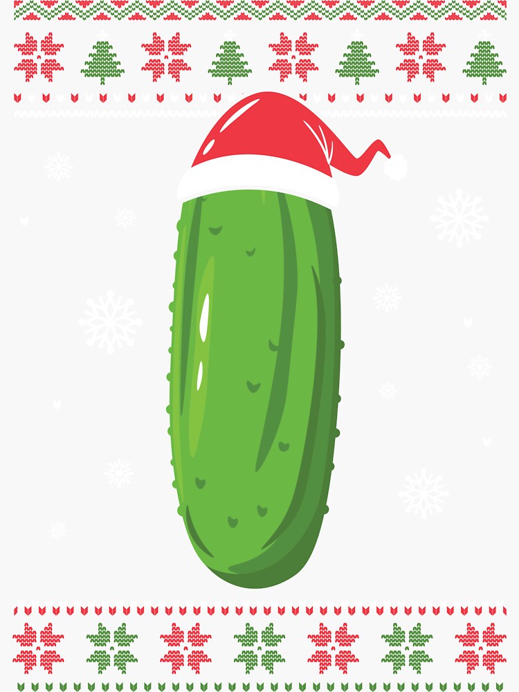 Christmas Pickle Ugly Sweater Sticker for Sale by netdota Redbubble