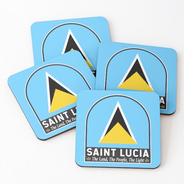 Item preview, Saint Lucia Flag Emblem Distressed Vintage designed and sold by KrisSidDesigns.