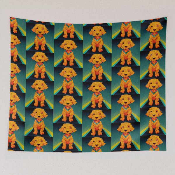 Item preview, Retro 1980s Style Goldendoodle Puppy Cartoon Dog Gift  designed and sold by Guarddogdrive.