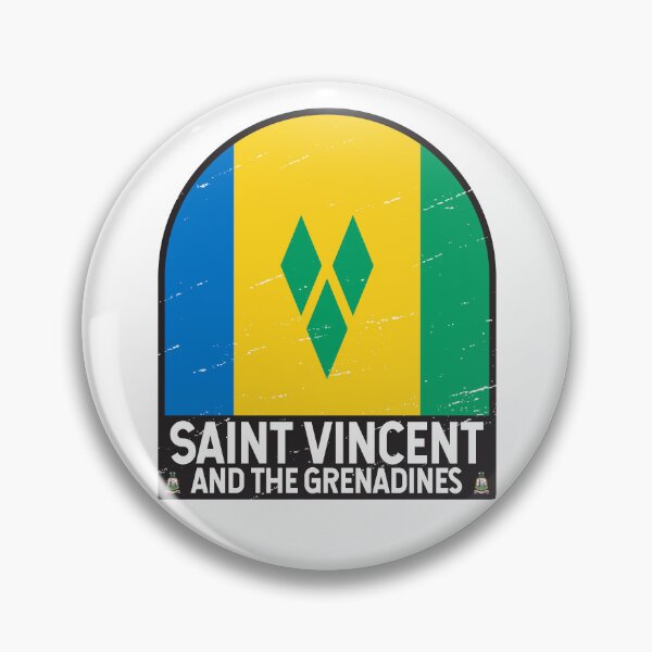 Item preview, Saint Vincent and the Grenadines Flag Emblem Distressed Vintage designed and sold by KrisSidDesigns.