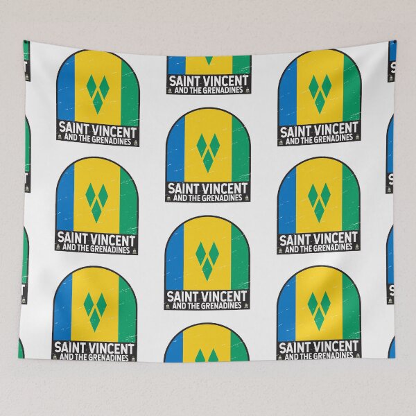 Item preview, Saint Vincent and the Grenadines Flag Emblem Distressed Vintage designed and sold by KrisSidDesigns.