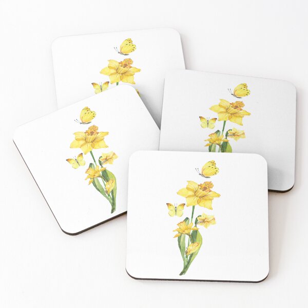 Item preview, Watercolor Daffodil Flowers And Butterflys designed and sold by virillanissa.