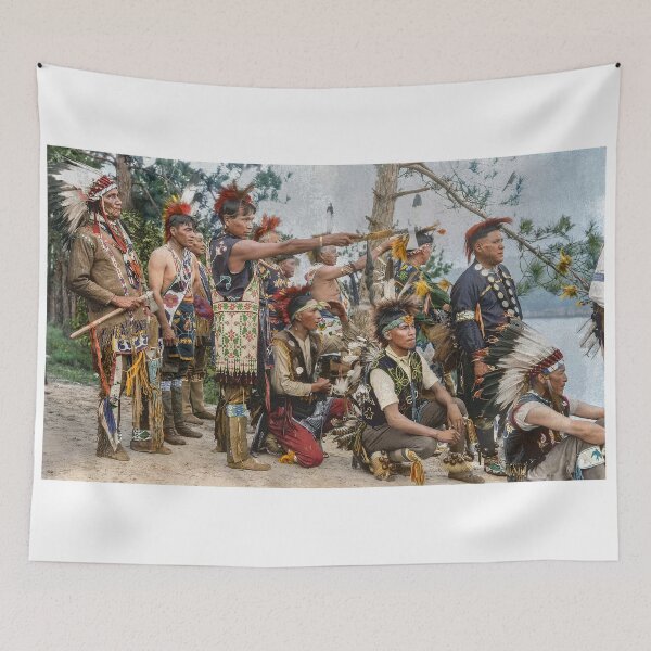Item preview, Winnebago men looking out over the Dells, Wisconsin, 1925 designed and sold by Sanna Dullaway.