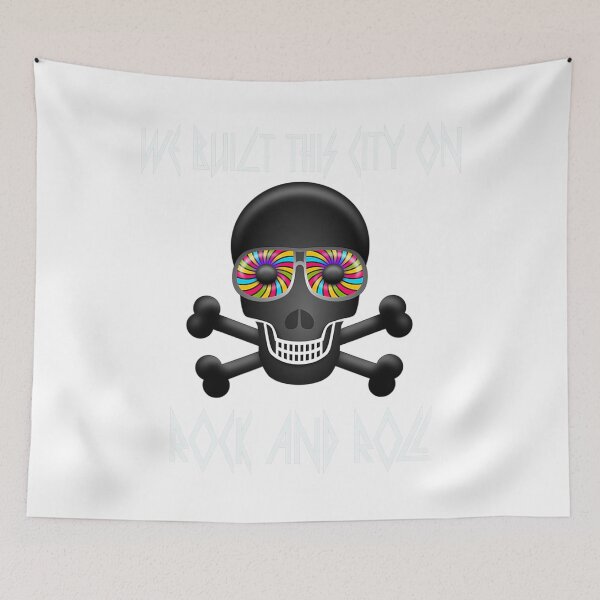 Item preview, We Built This City On Rock and Roll Colorful Skull Shirt designed and sold by raihacasiec.