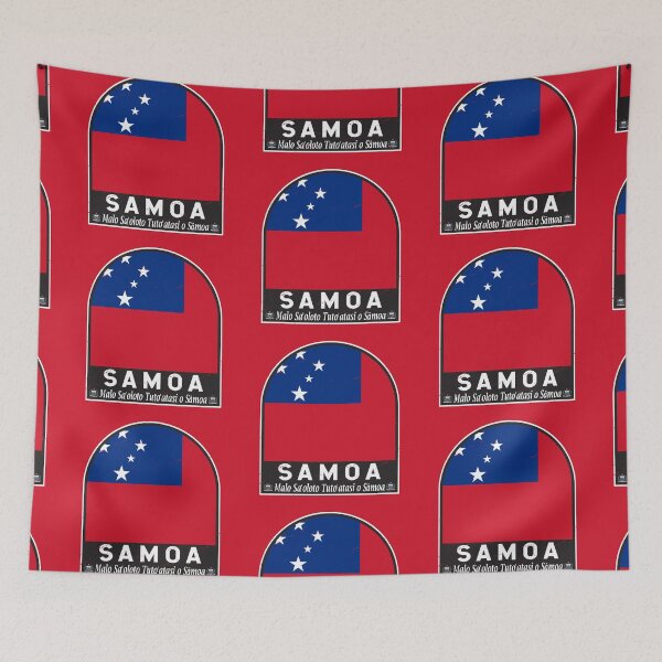 Item preview, Samoa Flag Emblem Distressed Vintage designed and sold by KrisSidDesigns.