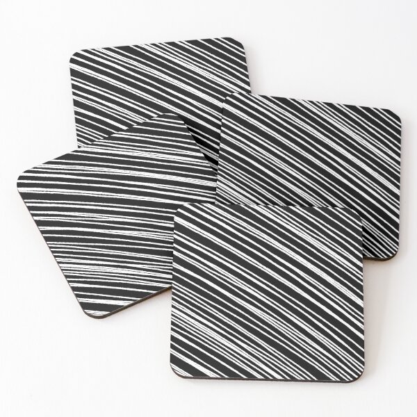 Item preview, Black and White Abstract Diagonal Stripe Pattern designed and sold by All-Black-White.