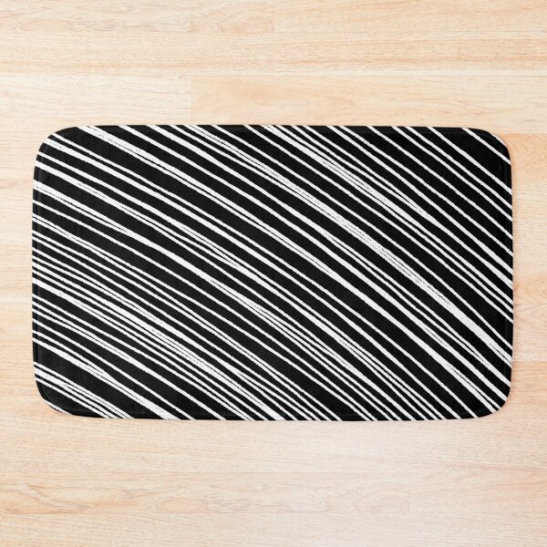 Item preview, Black and White Abstract Diagonal Stripe Pattern designed and sold by All-Black-White.