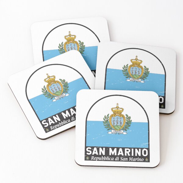 Item preview, San Marino Flag Emblem Distressed Vintage designed and sold by KrisSidDesigns.