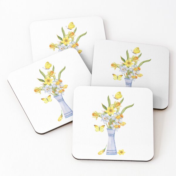 Item preview, Watercolor Daffodil Flowers And Butterflys designed and sold by virillanissa.