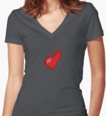 Isometric Heart Women's Fitted V-Neck T-Shirt