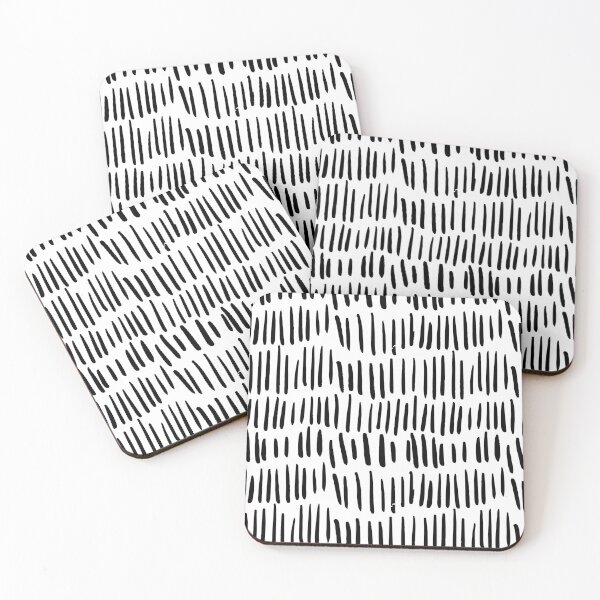 Artikelvorschau, Schwarz-Weiß-abstraktes minimales Strichlinienmuster entworfen und verkauft von All-Black-White.