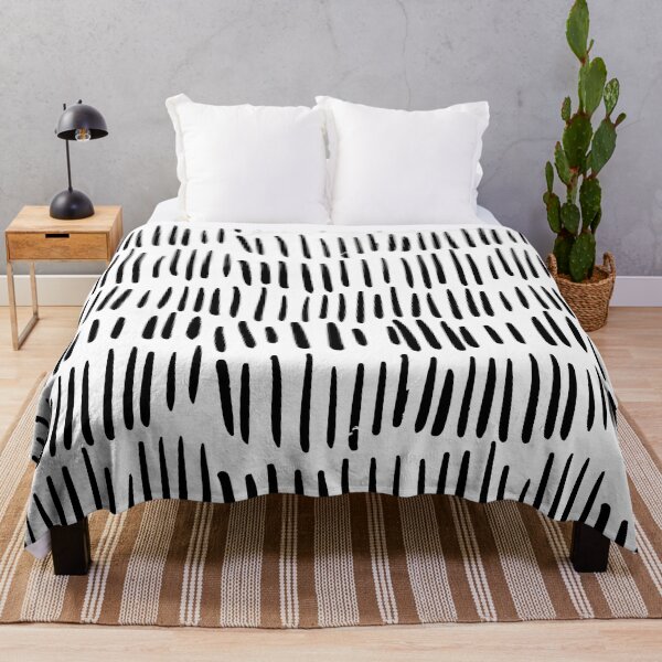 Item preview, Black and White Abstract Minimal Dash Line Pattern designed and sold by All-Black-White.