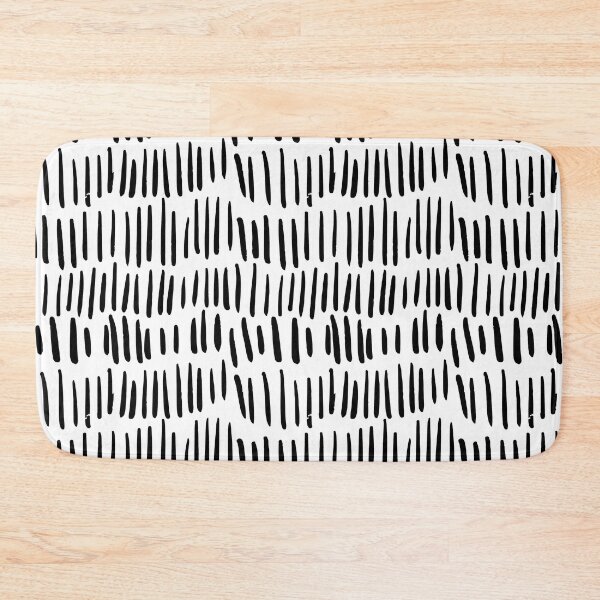 Item preview, Black and White Abstract Minimal Dash Line Pattern designed and sold by All-Black-White.