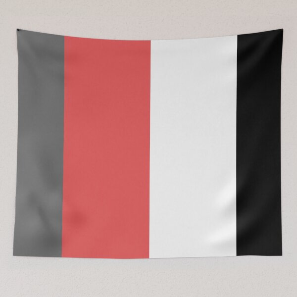 Item preview, Black and White, Red and Gray 4 Bold Wide Vertical Stripe Pattern designed and sold by All-Black-White.