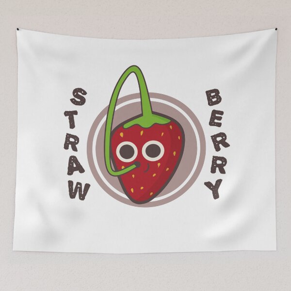 Item preview, Strawberry Pun, Fruit drinking with straw designed and sold by EnzoVectorism.