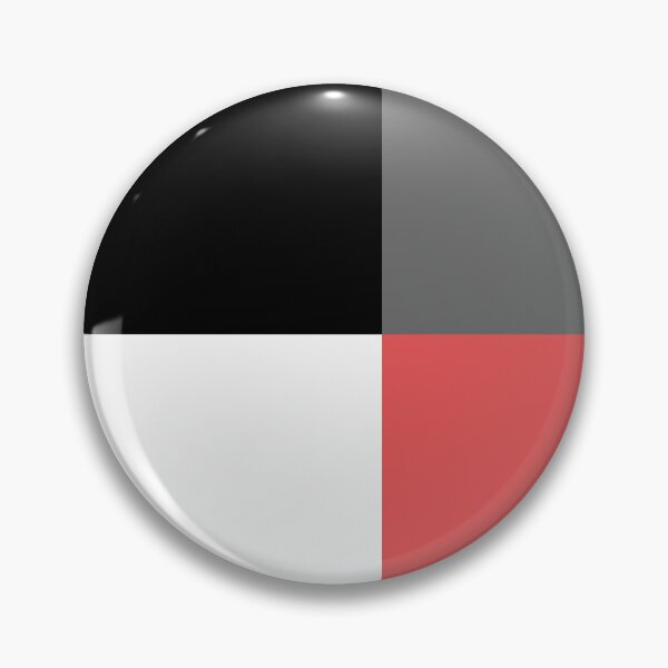 Item preview, Black and White, Red and Gray 4 Square Geometric Minimal Graphic Design designed and sold by All-Black-White.