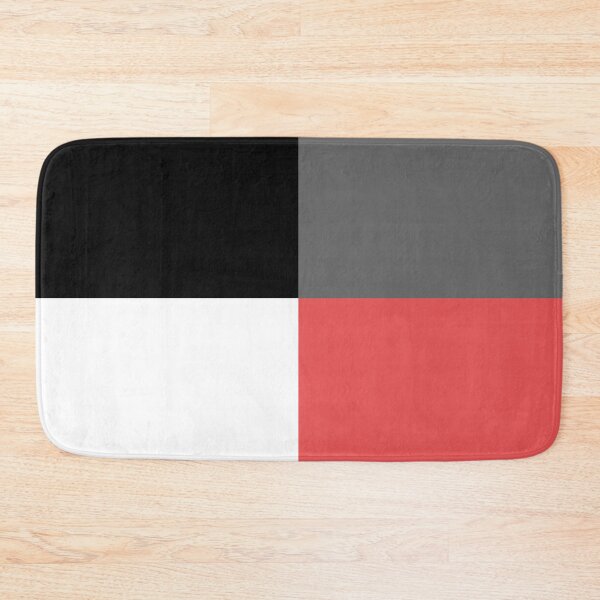 Item preview, Black and White, Red and Gray 4 Square Geometric Minimal Graphic Design designed and sold by All-Black-White.