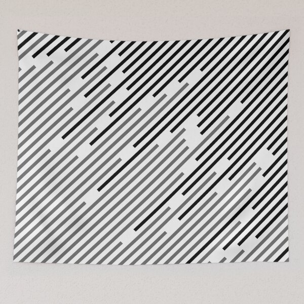 Item preview, Black and White Abstract Diagonal Stripe Line Pattern designed and sold by All-Black-White.
