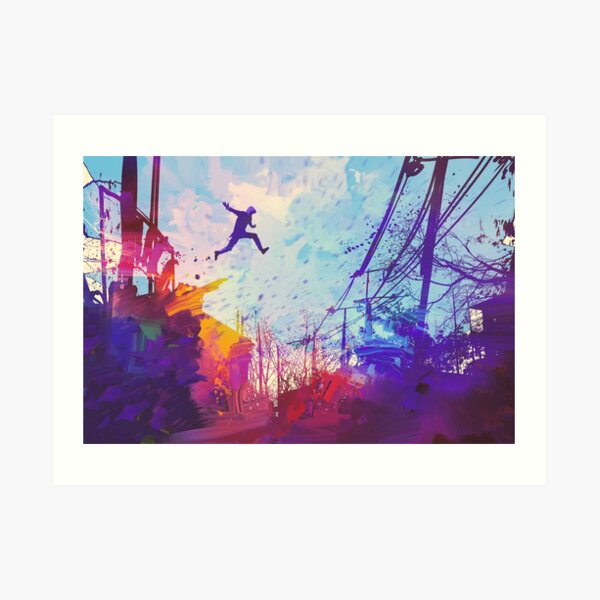 Modern Parkour Free Running Urban Obstacle Course Art Print