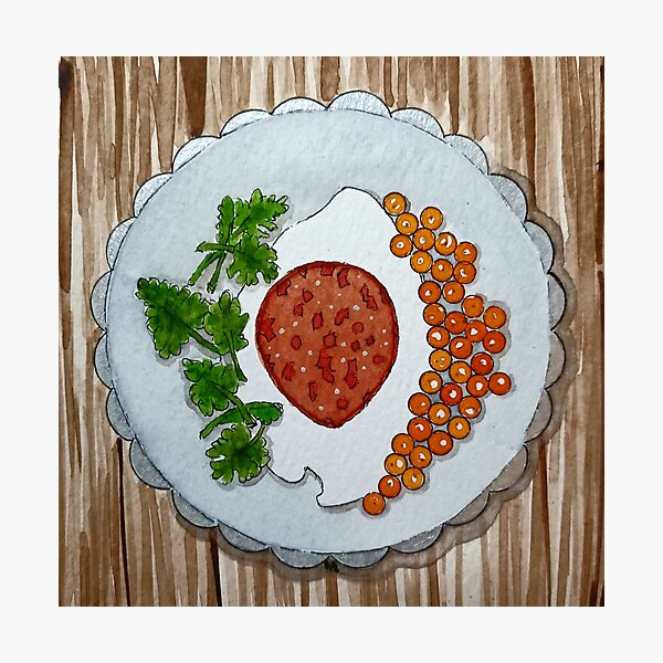 Item preview, Smoked salmon roe,creme fraiche,chili oil - Diptych 2/2 designed and sold by ImitationArt.
