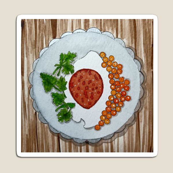 Item preview, Smoked salmon roe,creme fraiche,chili oil - Diptych 2/2 designed and sold by ImitationArt.