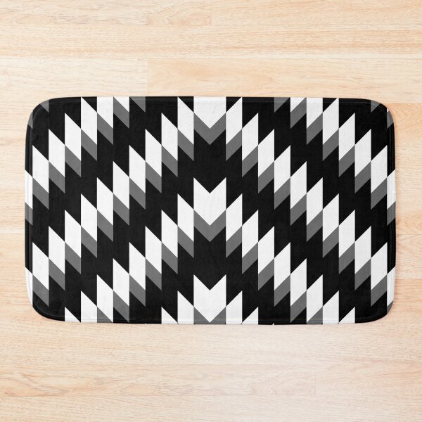Item preview, Black and White Abstract Geometric Zigzag Chevron Pattern designed and sold by All-Black-White.