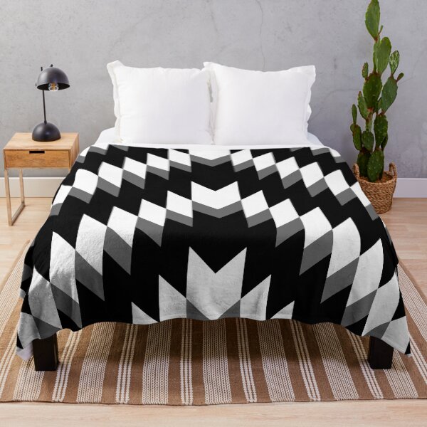 Item preview, Black and White Abstract Geometric Zigzag Chevron Pattern designed and sold by All-Black-White.