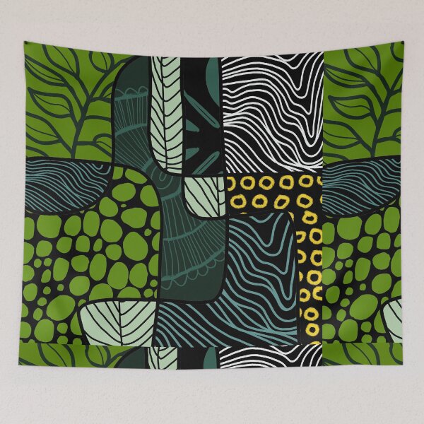 Item preview, Green Patterns Abstract Mixed Media Design designed and sold by NancyMerkle.
