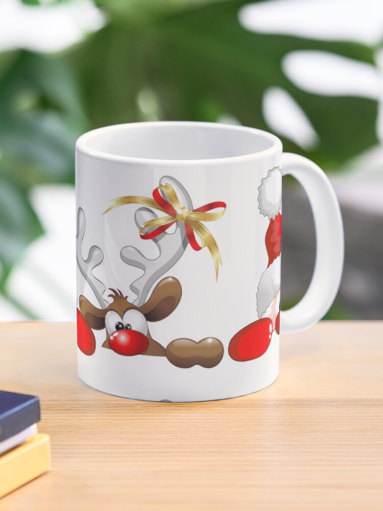 Rudolph Reindeer 3 D Mug Cup Christmas Coffee Tea Ceramic