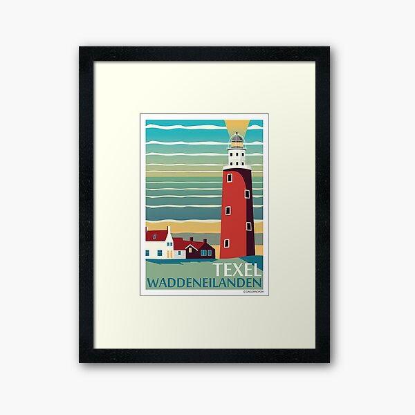 Item preview, Texel Lighthouse Waddeneilanden Holland Retro Travel designed and sold by GingerinoPom.