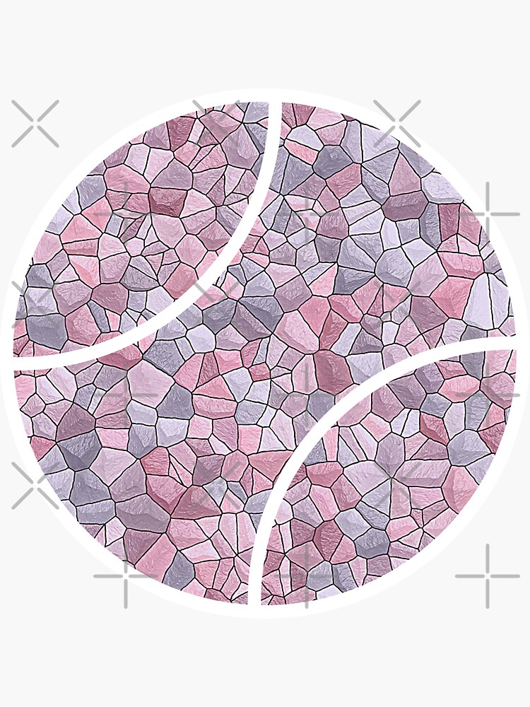 "Tennis Ball Pink Mosaic " Sticker for Sale by BigCityTennis Redbubble
